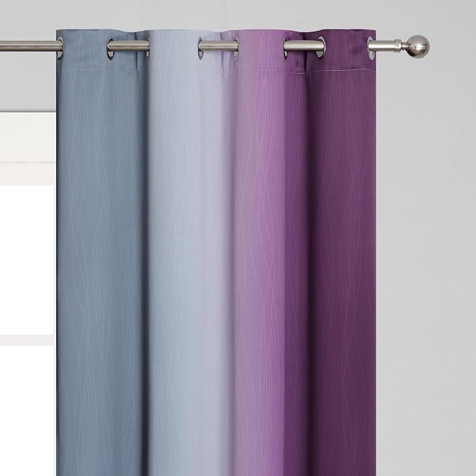 Purple and Grey Ombre Blackout Curtains - Image 4