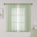 Light Green Sheer Curtains for Bedroom Living Room 54 Inch Length 2 Panels Set by WelvetBLK