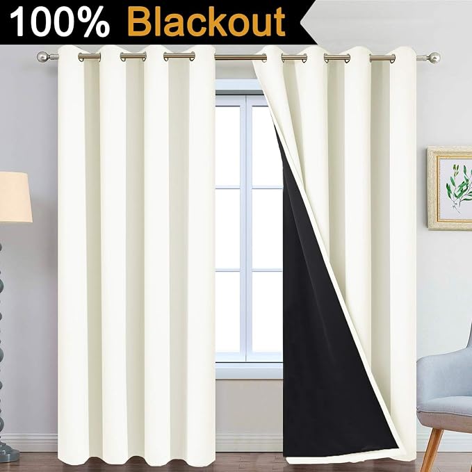 Yakamok Cream 100% Blackout Curtains 84 Inches Long - Image 2