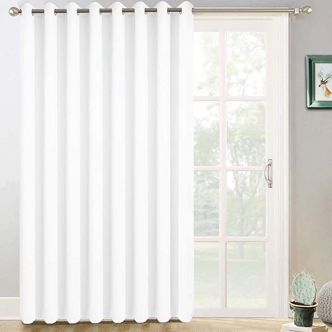 Yakamok Pure White Room Darkening Curtains 96 inch Sliding Door Drapes | 1 by Yakamok