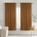 MIULEE Golden Brown Back Tab Blackout Curtains 52x63 Inches Long 2 Panels | Rod by MIULEE