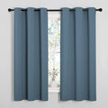 NICETOWN Smoky Blue Blackout Curtains 40 inches Length for Kitchen, 2 Panels, 29" Wide, Thermal Insulated Decoration Drapes for Small Window