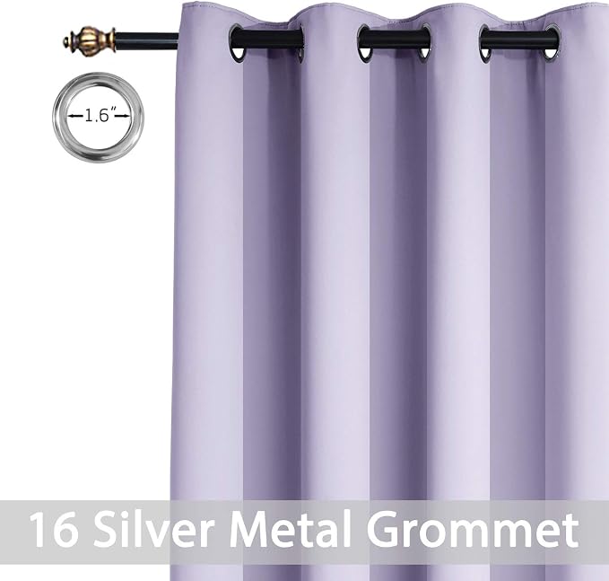 Yakamok Lilac Room Darkening Curtains 84 inch Lavender Sliding Door Drapes | 1 - Image 3