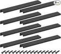 uxcell Cabinet Finger Edge Pull, 8pcs 250mm / 9.84" Aluminum Alloy Back Mount Hidden Cabinet Pulls Concealed Handle for Home Kitchen Drawer Cabinet, Black