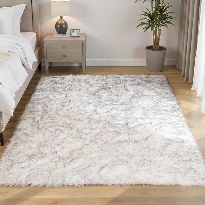 Goolela Sheepskin Area Rug 5x7 for Bedroom Living Room Fluffy Fuzzy Furry Rug - Image 2