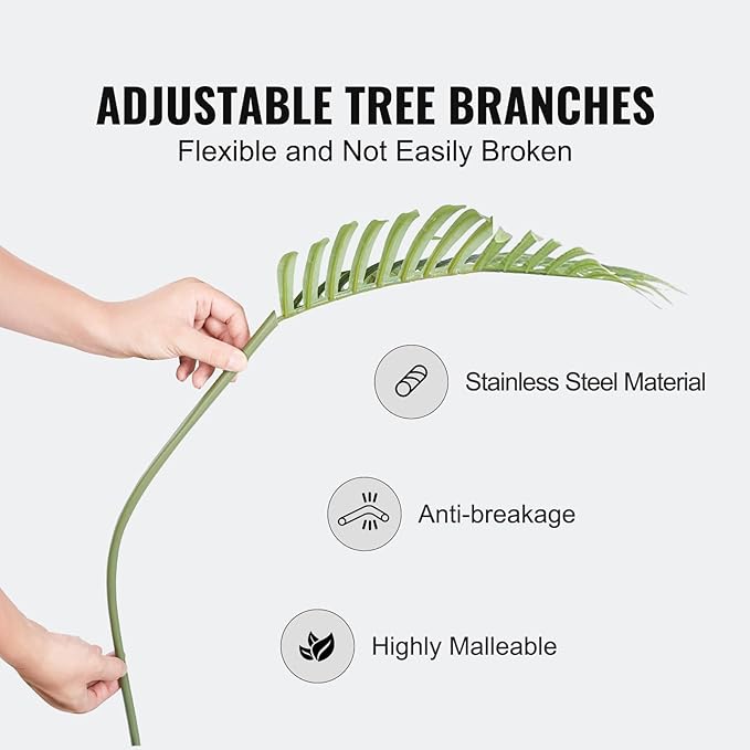 VEVOR Artificial Palm Tree, 6 FT Tall Faux Plant, Secure PE Material & Anti-Tip Tilt Protection Low-Maintenance Plant, Lifelike Green Fake Tree for Home Office Warehouse Decor Indoor Outdoor