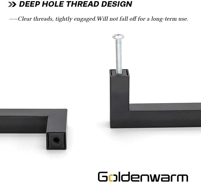goldenwarm 10 Pack Single Hole Black Cabinet Knobs Kitchen Cabinet Handles Stainless Steel Cabinet Hardware Black Knobs Handles Pulls for Bathroom Cabinets and Cupboard, 2in(50mm) Overall Length