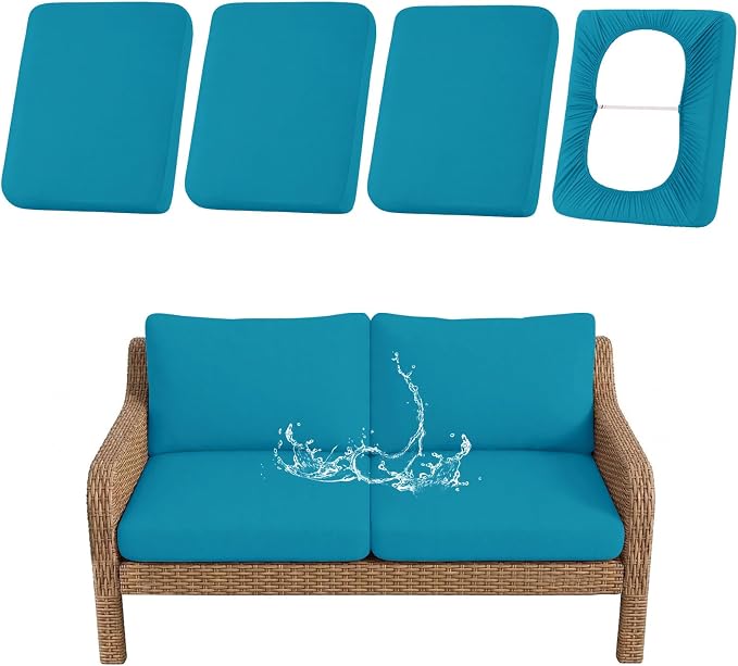 Waterproof Outdoor Cushion Covers, Stretch Patio Slipcovers | UV Resistant by hyha