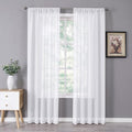 Tollpiz Sheer Curtains Bedroom Linen Textured Curtain Sheers Light Filtering by Tollpiz