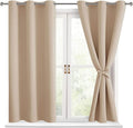 Short Blackout Curtains for Bedroom, 42 x 45 Inch, 2 Panels | Thermal Insulated by Hiasan