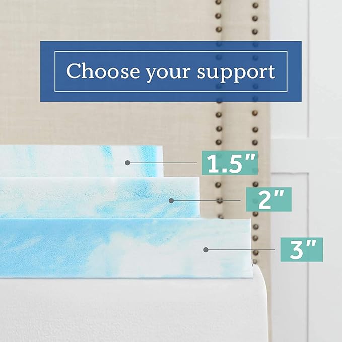 4" SealyChill™ Gel + Comfort Memory Foam Mattress Topper with Pillowtop Washable Allergen Resistant Cover, California King, White