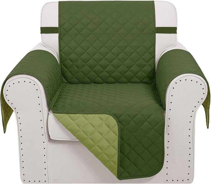 Reversible Recliner Chair Covers, Huntergreen/Sage | Chair Covers by LuxshareHome