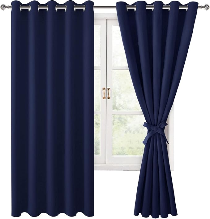 Blackout Curtains for Bedroom, 60 x 63 Inches Length, Window Curtains for by Hiasan