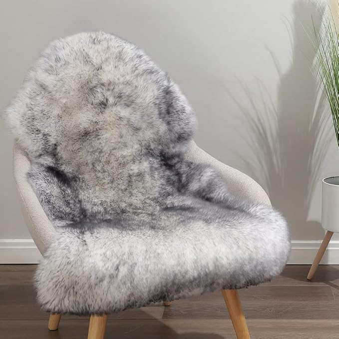 IRIWOOL Premium Genuine Fur Sheepskin Rug Real Australia Sheepskin Natural - Image 3