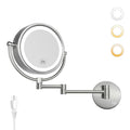 GURUN 8.5 Inch Magnifying Makeup Mirror with 3 Tones Dimmable LED Lights Double Sided Touch Control Vanity Mirror for Bathroom with 10X Magnification M1809DN (Brushed Nickel/10X)