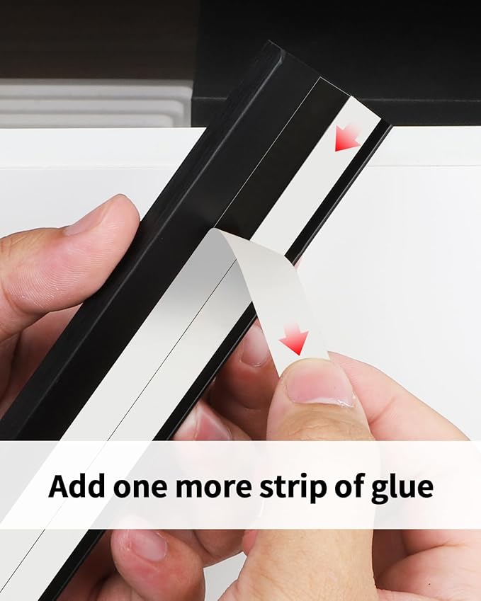 5 Pack self Adhesive Cabinet pulls 3 inch Stick on Handles Black Finger pulls for cabinets Adhesive Cabinet Handles Adhesive Drawer pulls Drawer Edge Concealed Pull Seam Handles Flat Pull