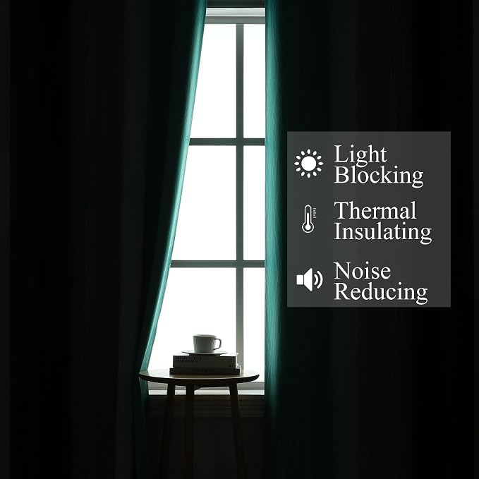 Navy Blue and Teal Gradient Blackout Curtains - Image 3