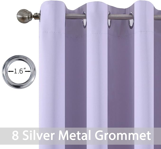 Yakamok Room Darkening Curtains 52x84 inch Length Lilac-Living Room | 2 panels - Image 3