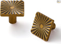 2 Pack Antique Brass Cabinet Knobs Square Vintage Drawer Pulls Bathroom Dresser Handles Hardware Zinc Alloy