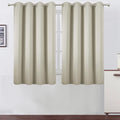 Blackout Curtains 66 x 54 Inch Long Light Beige Curtains Set of 2 Panels Room by Lemomo