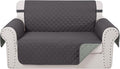 Reversible 45" Small Loveseat Sofa Covers, Dark Grey/Grey | Loveseat Covers by LuxshareHome