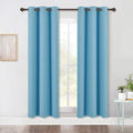 NICETOWN Bedroom Blackout Draperies Panels, 2 Panels, 42 x 72 Inch, Teal Blue, Three Pass Microfiber Noise Reducing Thermal Insulated Solid Ring Top Window Curtains
