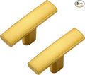 5 Pack Gold Cabinet Knobs - Curved Cabinet Pulls Brushed Brass Knobs for Kitchen Cabinet Drawer Solid Dresser Knobs for Cabinet Hardware 1-3/4in Length Single Hole, RDQXDKJS5