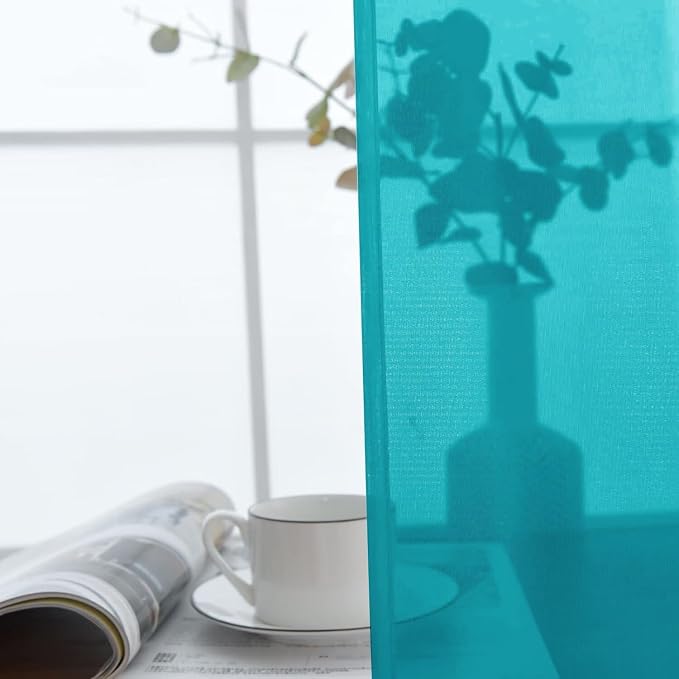 SpaceDresser Sheer Voile Window Treatment Rod Pocket Curtain Panels - Image 4