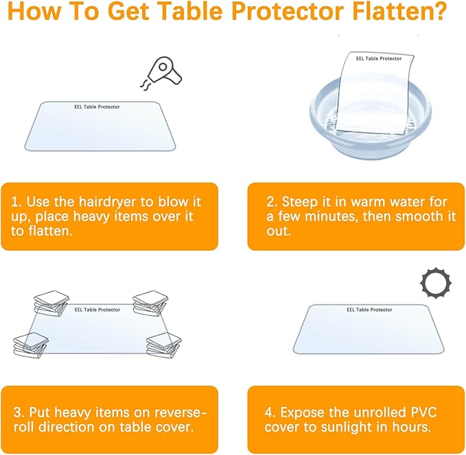44 " Round Dia Clear Dining Table Protector Tablecloth Cover Desk Top Pad Mat for Glass Furniture Kitchen Coffee Marble End Bed Sofa Side Bistro Bar Night Stand Dinner Table Thick Plastic PVC Vinyl