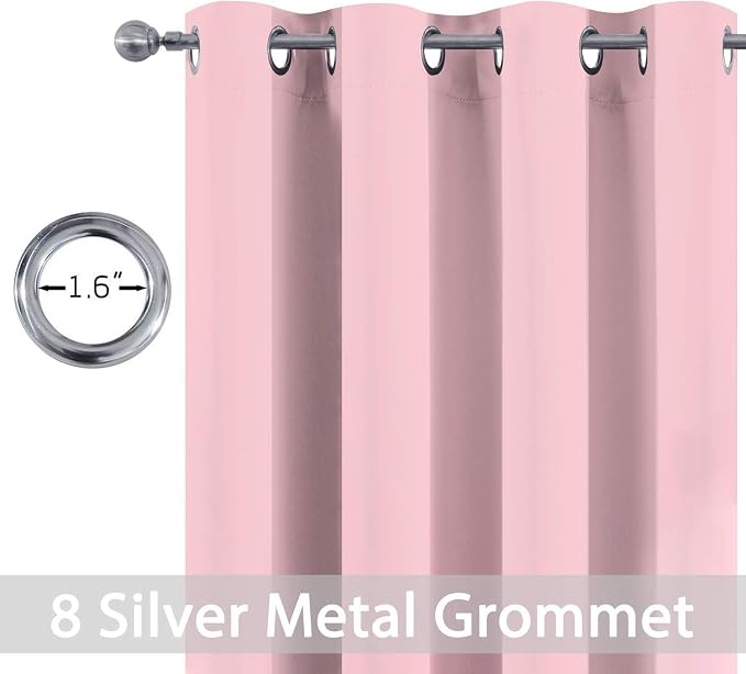 Yakamok Room Darkening Curtains 52x72 inch Long Pink-Living Room | 2 panels - Image 4