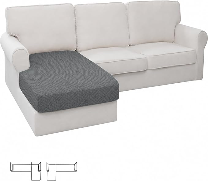 XINEAGE Chaise Cover for L Shaped Sofa, Sectional Couch Covers for Pets by XINEAGE