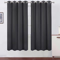 Dark Grey Thermal Blackout Curtains/52 x 72 Inch/Set of 2 Panels Room Darkening by Lemomo