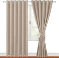 Grommet Blackout Curtains for Bedroom 70 x 84 Inches Camel 2 Panels | Thermal by Hiasan