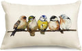 RABUSOFA Watercolor Birds Pillows Decorative Throw Pillows 12x20, Hand-Painted by RABUSOFA