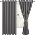 Grommet Blackout Curtains for Bedroom, 70 x 63 Inches, Light Grey | Thermal by Hiasan