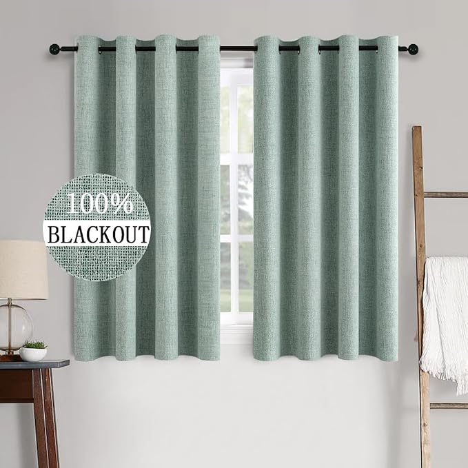 MIULEE 100% Blackout Linen Curtains by MIULEE