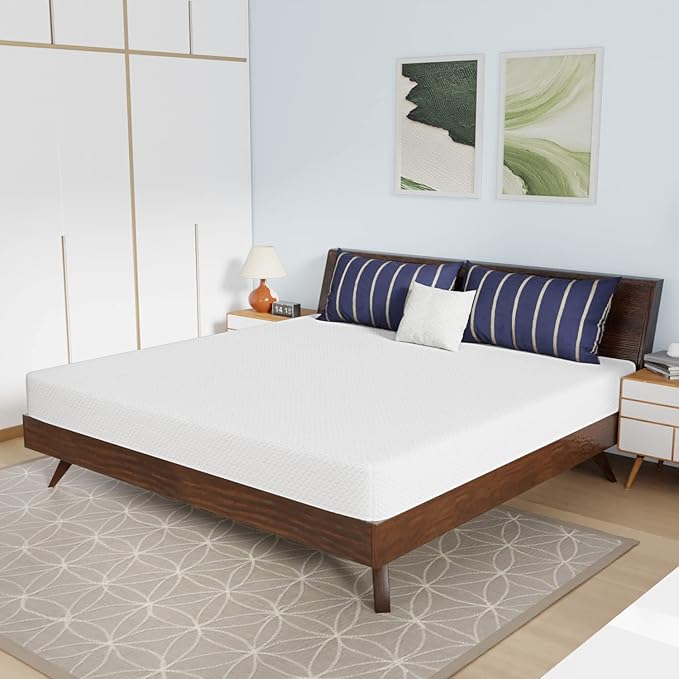 PayLessHere Memory Foam Mattress Cooling Gel Bamboo Charcoal，8 inch CertiPUR-US Certified Breathable Bed Mattress Pressure Relief,Fiberglass Free,White King