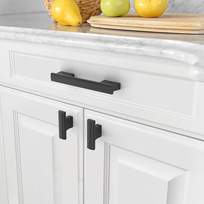 Asidrama 20 Pack 3.75 Inch(96mm) Matte Black Kitchen Cabinet Handles, Cabinet Pulls Kitchen Cabinet Hardware for Cupboard Drawer Pulls