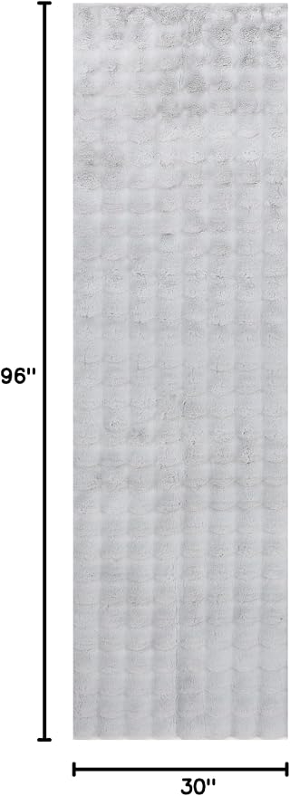 nuLOOM Jeni Silver Checkered Washable Runner Rug - Image 2