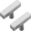 15 Pack Silver Cabinet Knobs - Sqaure Bar Cabinet Pulls Brushed Nickel Knobs for Kitchen Cabinet Drawer Stainless Steel Dresser Knobs for Cabinet Hardware 2in Length Single Hole