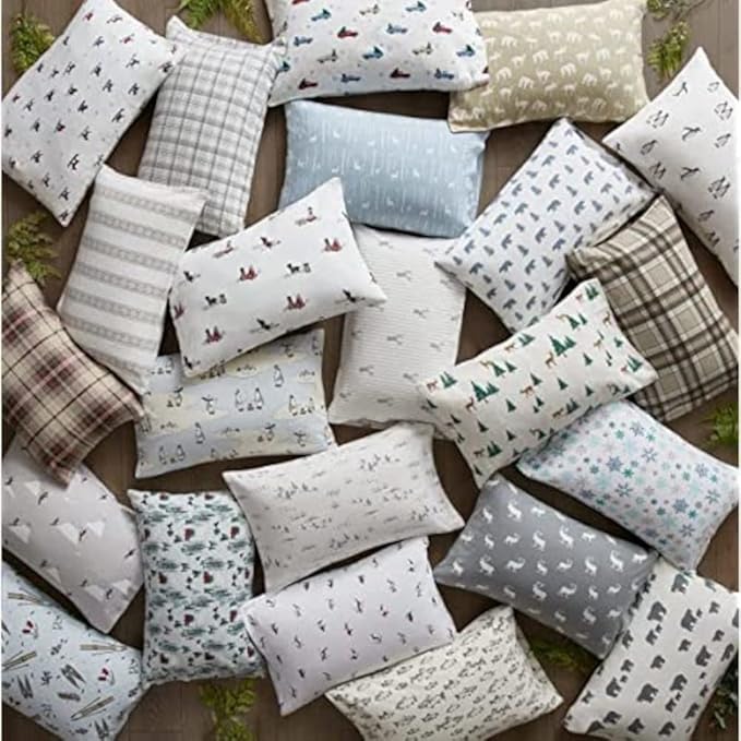 Eddie Bauer - Sheets, Cotton Flannel Bedding Set, Brushed for Extra Softness, Cozy Home Decor (Beacon Hill Ivory, King)