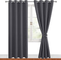 Blackout Curtains for Bedroom, 52 x 84 Inches Long, Dark Grey | Thermal by Hiasan