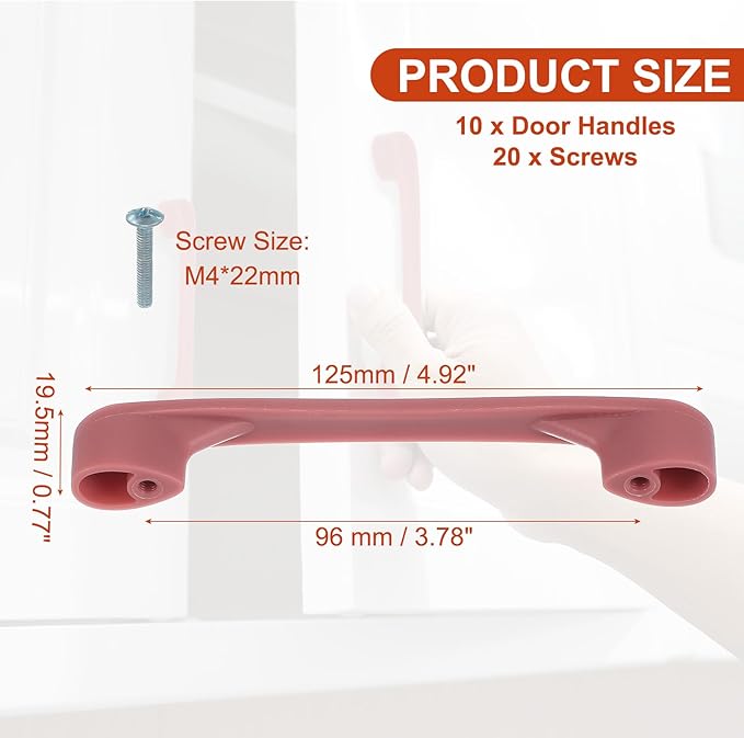 uxcell 10 Pack Plastic Cartoon Drawer Pulls, 5" ABS Closet Wardrobe Door Handle Furniture Accessory for Home Kitchen Cupboard, Pink