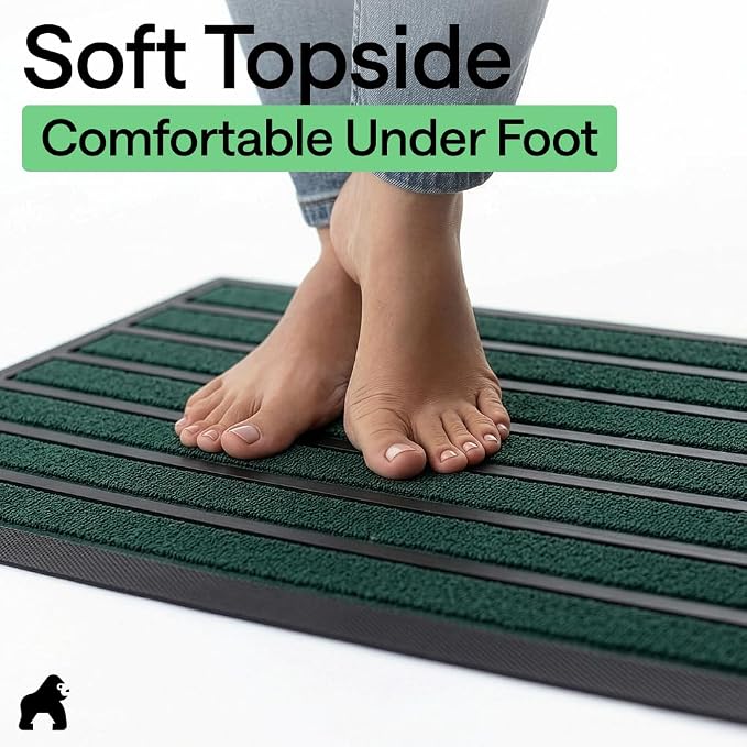 GORILLA GRIP 100% Waterproof All-Season WeatherMAX Doormat US Designed Natural - Image 8