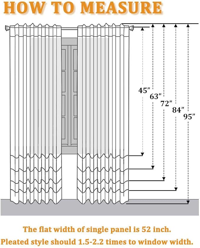 RYB HOME White Semi Sheer Curtains 84 inches Long - Image 5