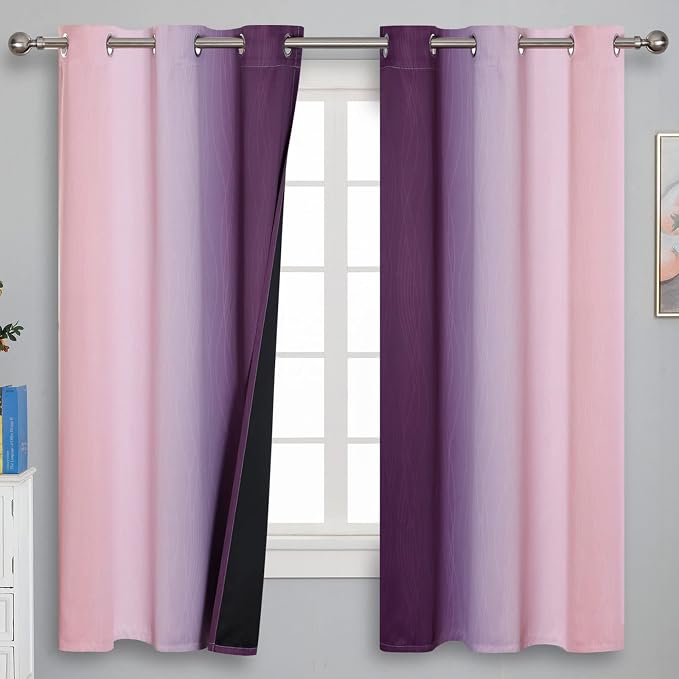 Pink and Purple Ombre Blackout Curtains - Image 2