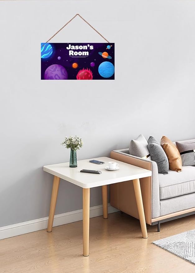 Personalized Sign Stars Sign Solar System Art Décor For Kids Room Custom Name Nursery Door Wall Decor, Outer Space Theme Art Plate For Boys Room Baby Girls Bedroom