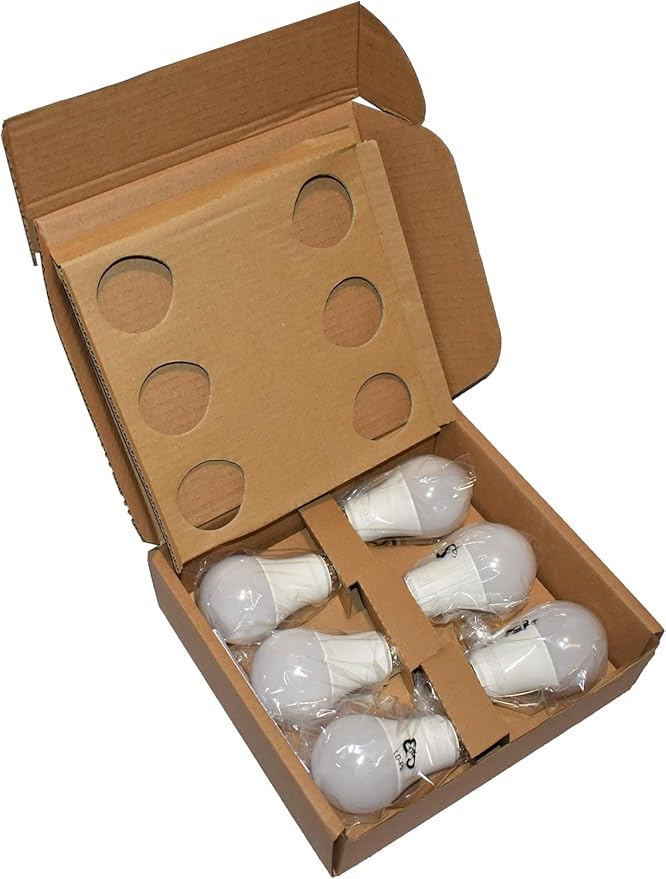 Amazon Basics A19 LED Light Bulbs, 75 Watt Equivalent, Energy Efficient 12W, E26 Standard Base, Soft White 2700K, Dimmable, 10,000 Hour Lifetime , 6-Pack
