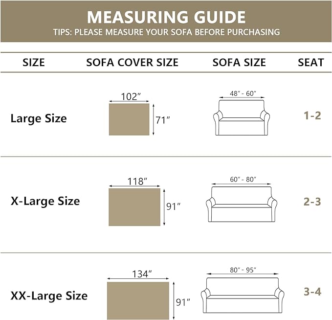 MYSKY HOME Boho Couch Cover Beige Sofa Covers - Image 6