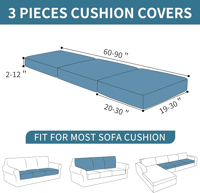 XINEAGE Couch Cushion Covers Seat Cushion Cover Thick Stretch Sofa Slipcovers 3 - Image 3